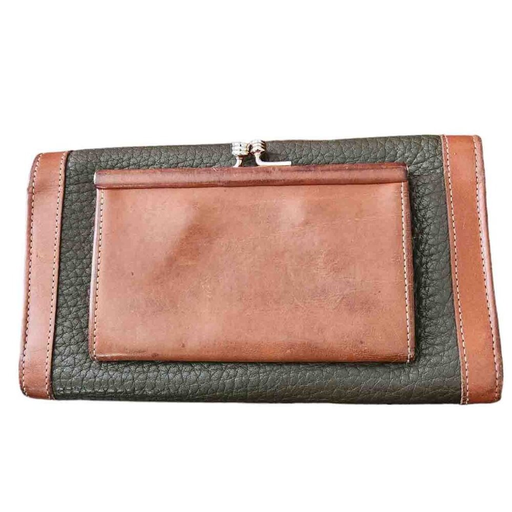 VTG Dooney & Bourke All Weather Leather Trifold Checkbook Wallet Clutch - Picture 2 of 13